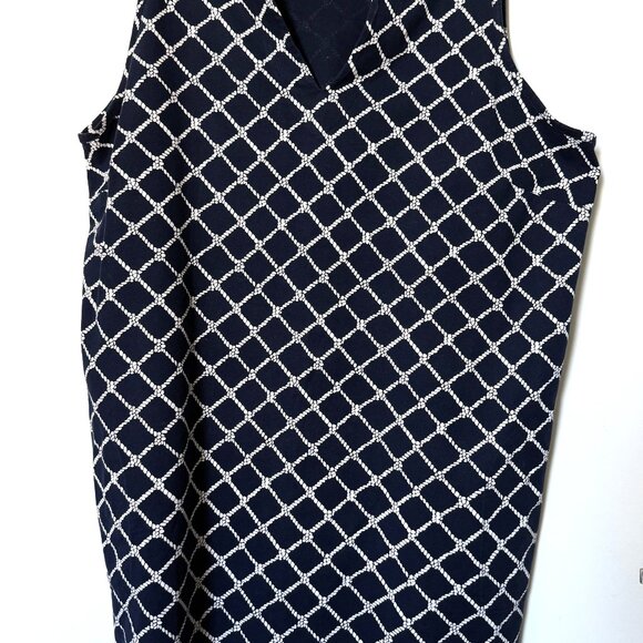 Lands' End Dress Women's Cotton Dark Blue/White Sleeveless Size XL - Picture 4 of 14